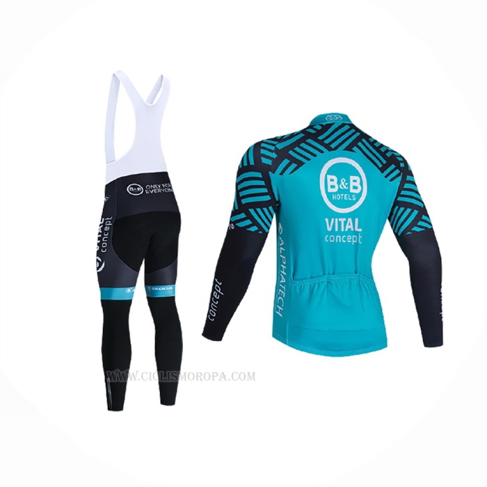 2021 Ropa Ciclismo Vital Concept-BB Hotels Azul Claro Mangas Largas y Culotte Lunga